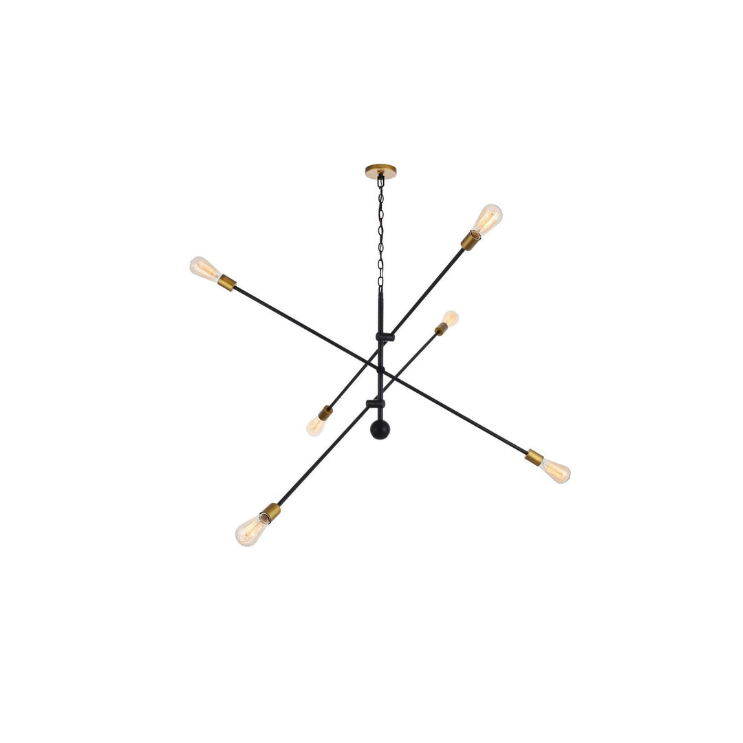 Elegant Axel LD8012D55BK Chandelier Light - Black And Brass