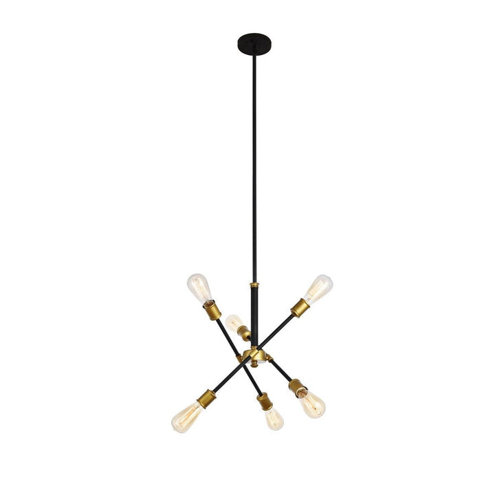 Elegant Axel LD8015D18BK Chandelier Light - Black And Brass