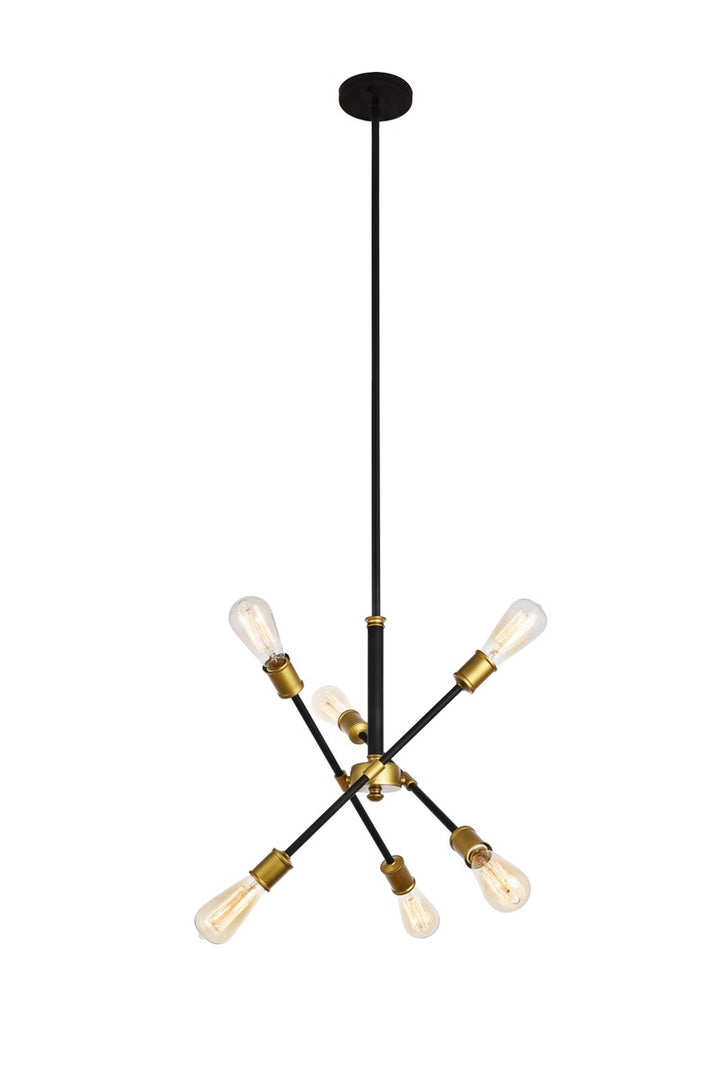 Elegant Axel LD8015D18BK Chandelier Light - Black And Brass