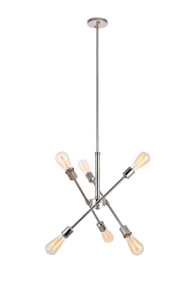 Elegant Axel LD8016D18PN Chandelier Light - Polished Nickel