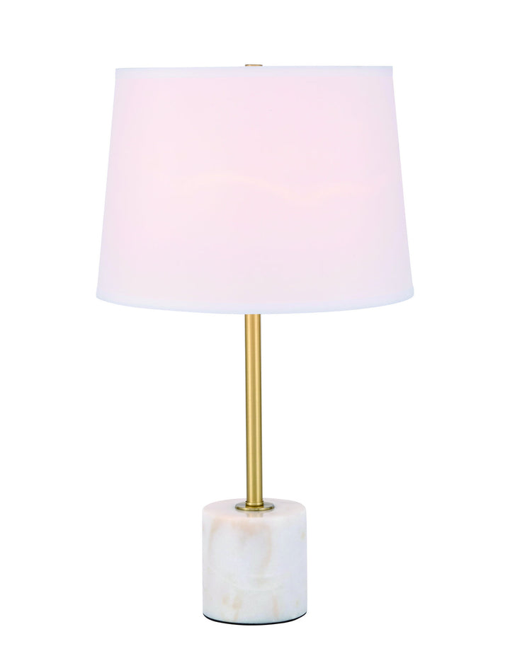 Elegant Lighting TL3039BR  Kira Lamp Brushed Brass And White