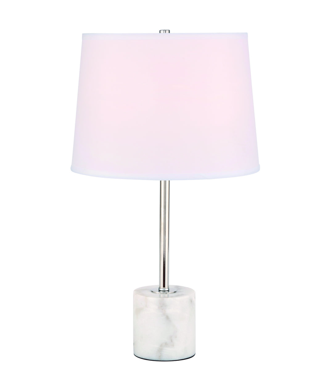 Elegant Lighting TL3039PN Kira Lamp Polished Nickel And White