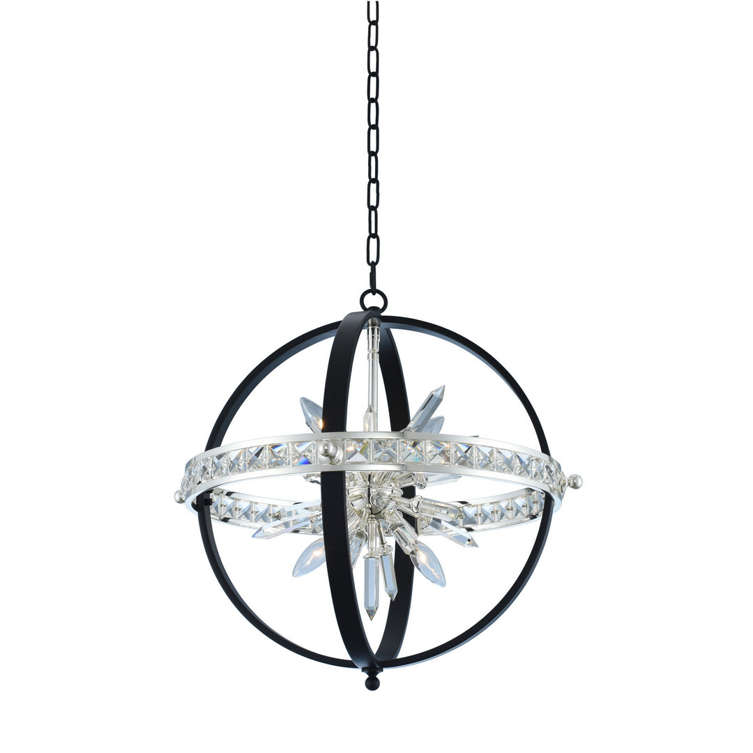 Allegri Angelo 033650-050-FR001 Pendant Light - Matte Black w/ Polished Silver