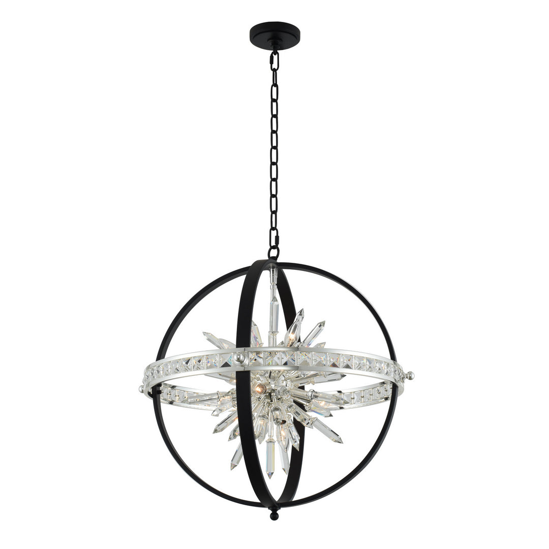 Allegri Angelo 033651-050-FR001 Pendant Light - Matte Black w/ Polished Silver