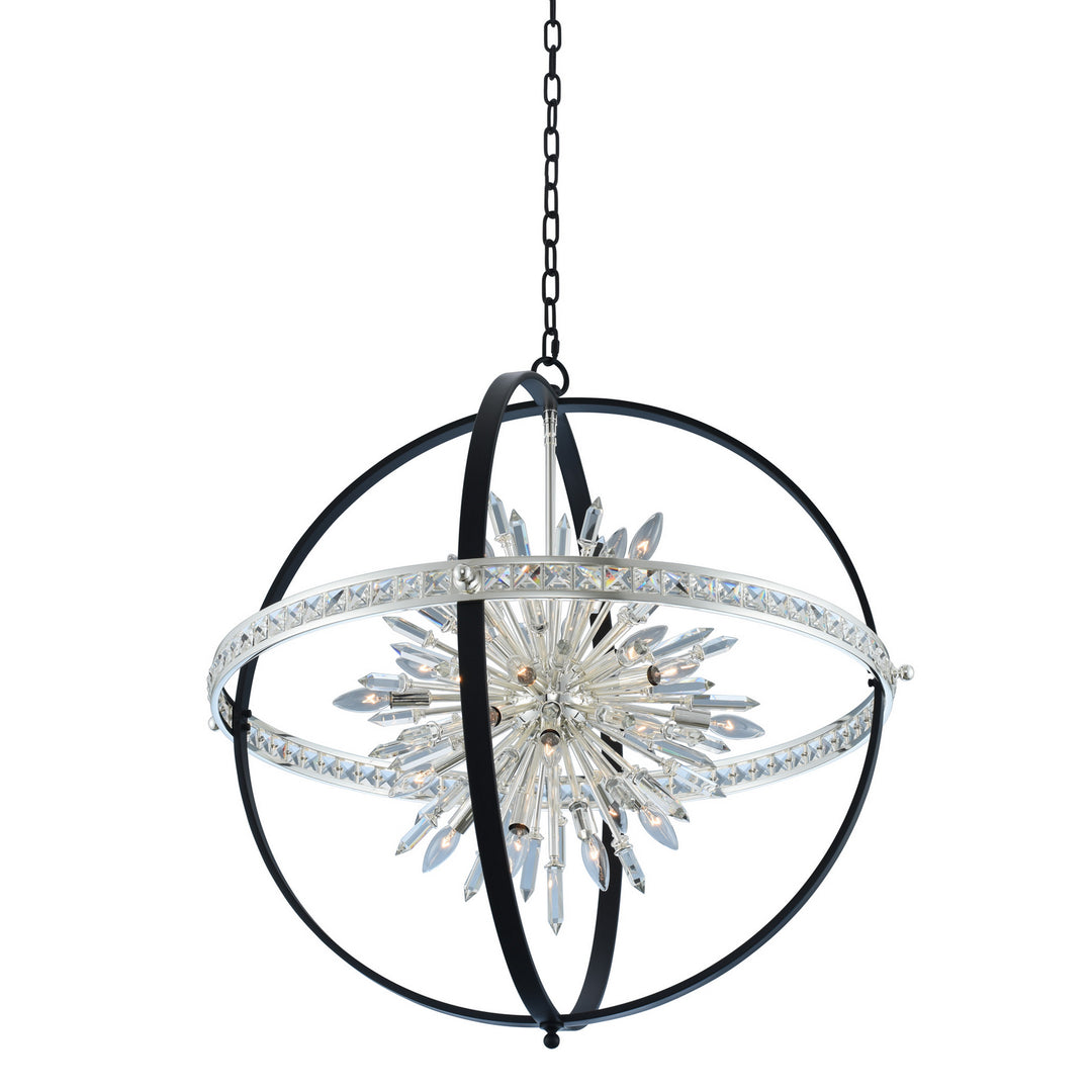 Allegri Angelo 033652-050-FR001 Pendant Light - Matte Black w/ Polished Silver