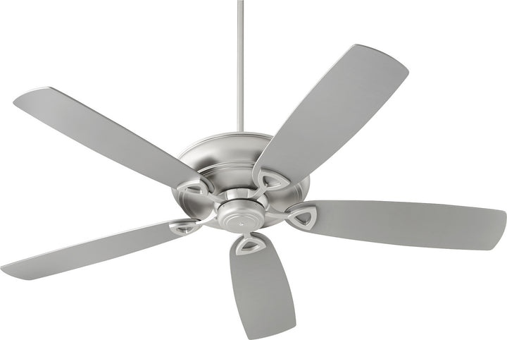 Quorum Alto 40625-65 Ceiling Fan 62 in. - Satin Nickel, Silver/Walnut