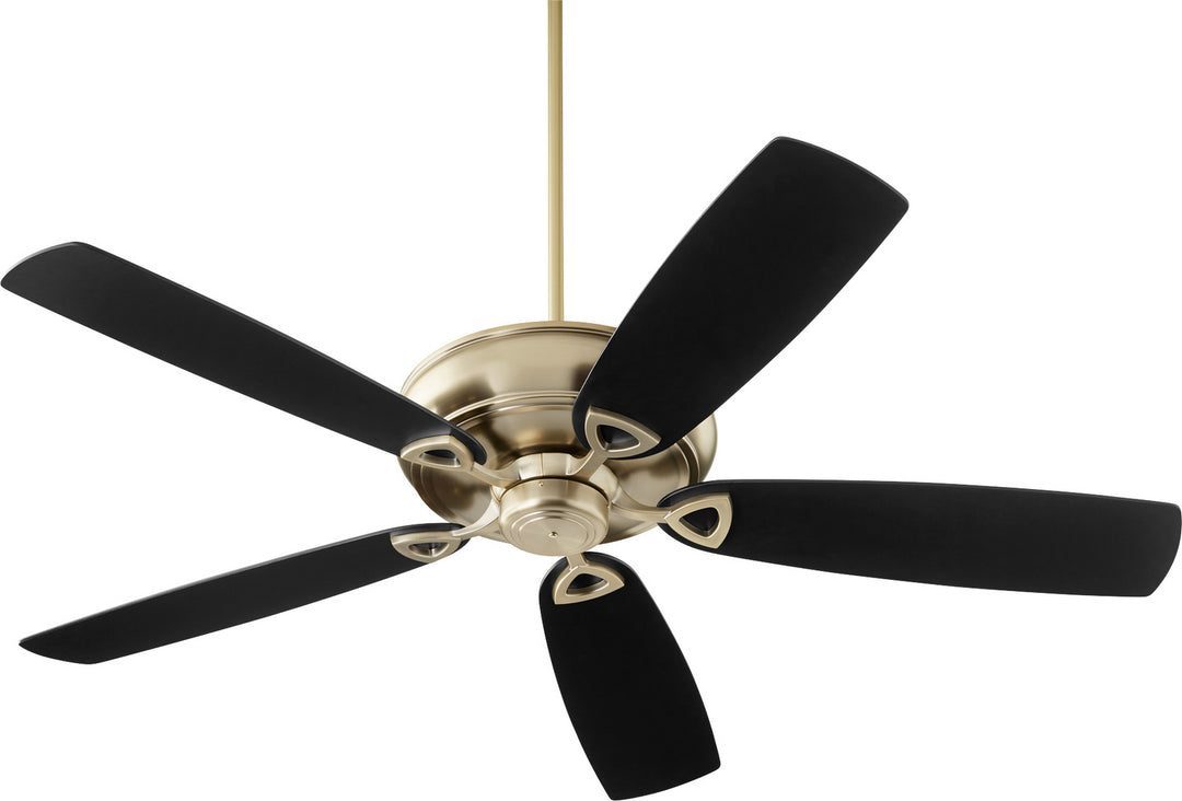 Quorum Alto 40625-80 Ceiling Fan 62 in. - Aged Brass, Matte Black/Walnut