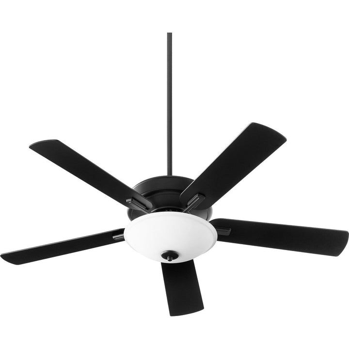 Quorum Premier 54525-69 Ceiling Fan 52 in. - Textured Black, Matte Black/Weathered Oak