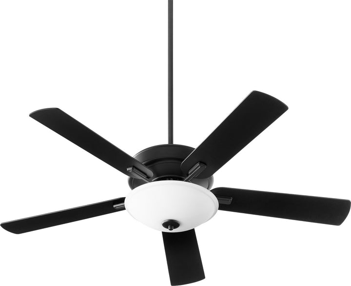 Quorum Premier 54525-69 Ceiling Fan 52 in. - Textured Black, Matte Black/Weathered Oak