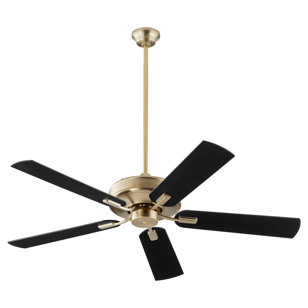 Quorum Premier 54525-80 Ceiling Fan 52 in. - Aged Brass, Matte Black/Walnut