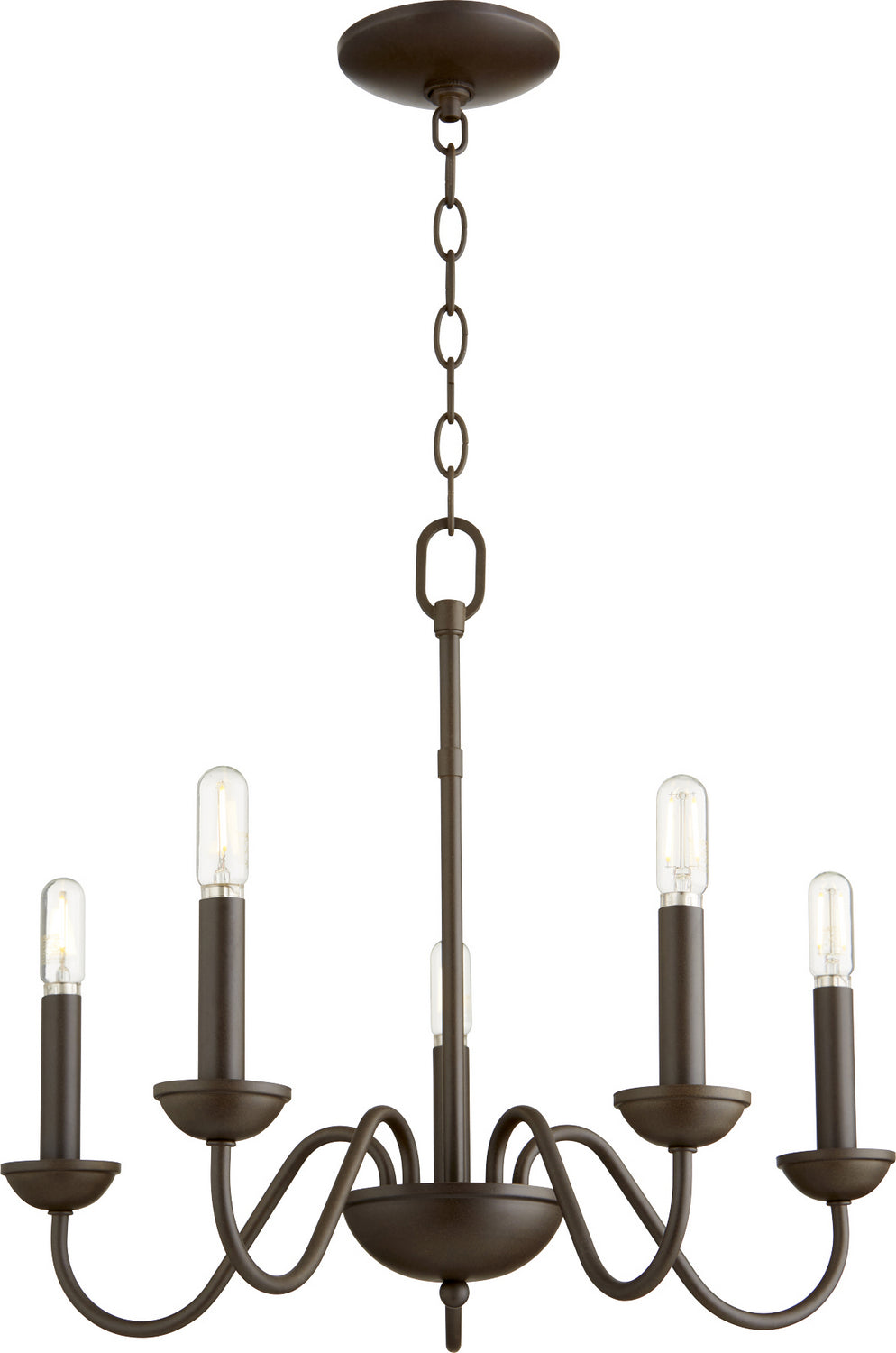 Quorum 6040 Chandeliers 6040-5-86 Chandelier Light - Oiled Bronze, Studio White/Studio White/