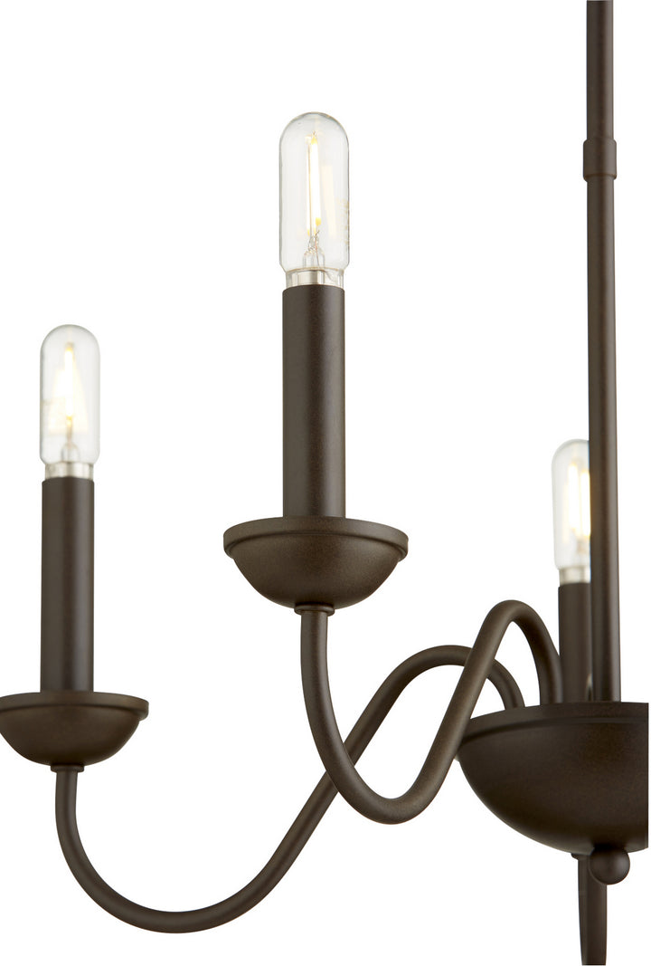 Quorum 6040 Chandeliers 6040-5-86 Chandelier Light - Oiled Bronze, Studio White/Studio White/