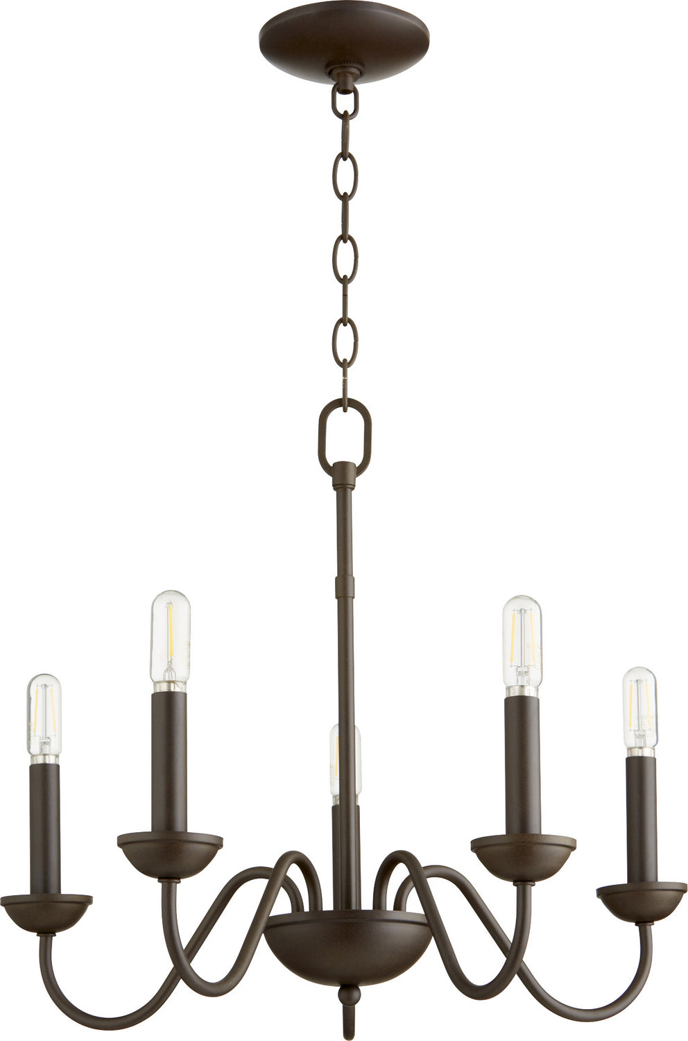 Quorum 6040 Chandeliers 6040-5-86 Chandelier Light - Oiled Bronze, Studio White/Studio White/