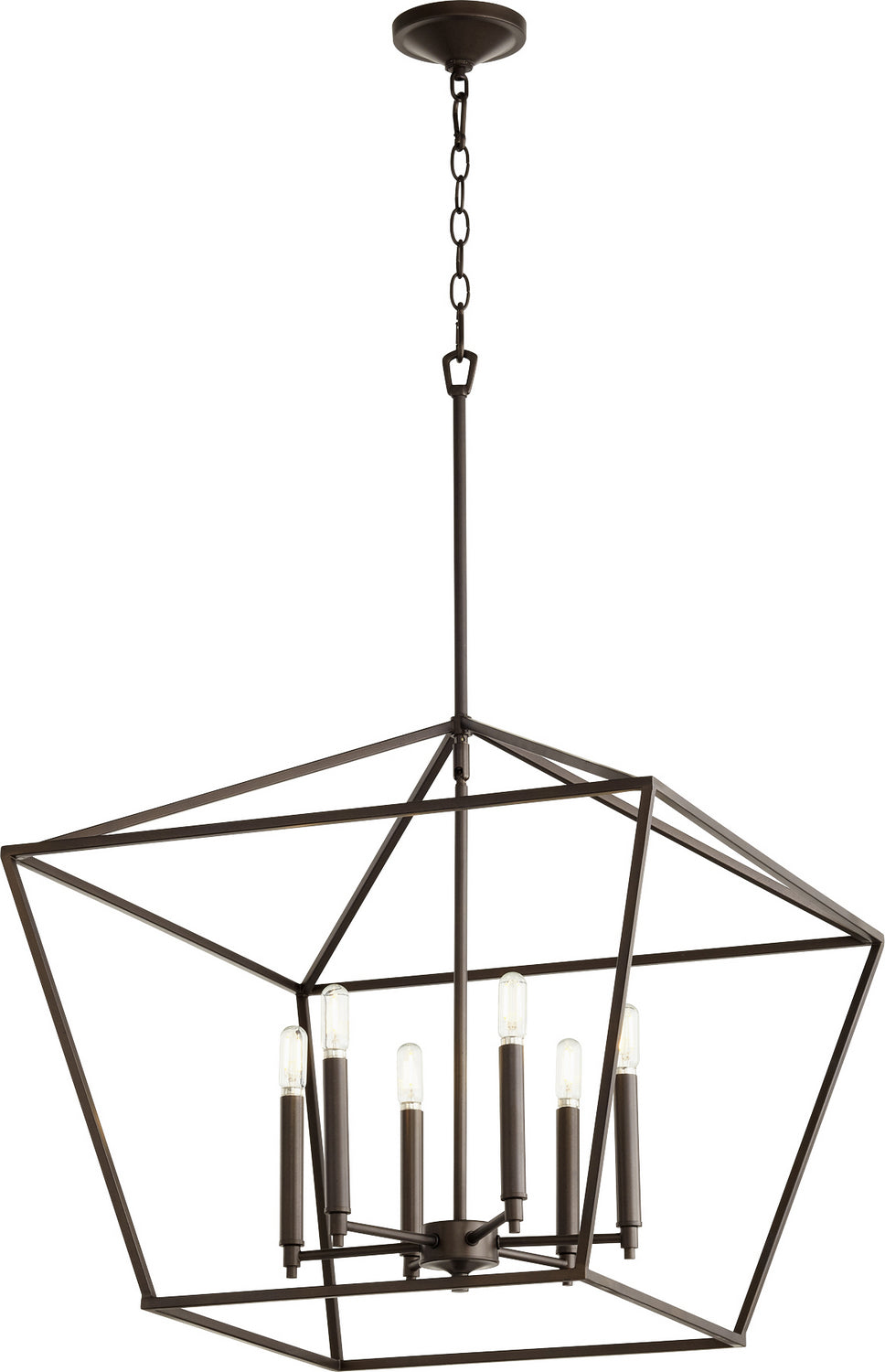 Quorum Gabriel 644-6-86 Chandelier Light - Oiled Bronze, Silver/Weathered Gray/