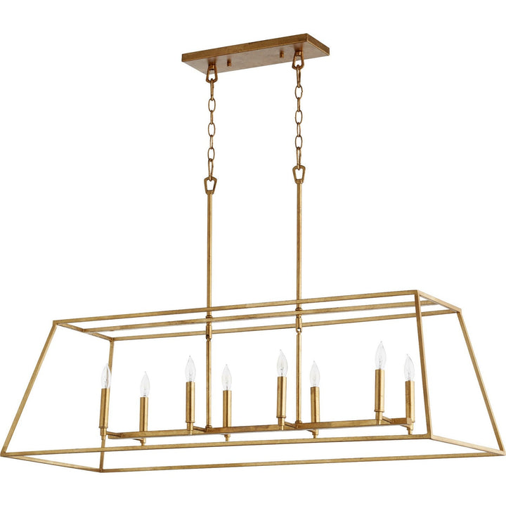 Quorum Gabriel 654-8-74 Pendant Light - Gold Leaf,  Studio White/Studio White/