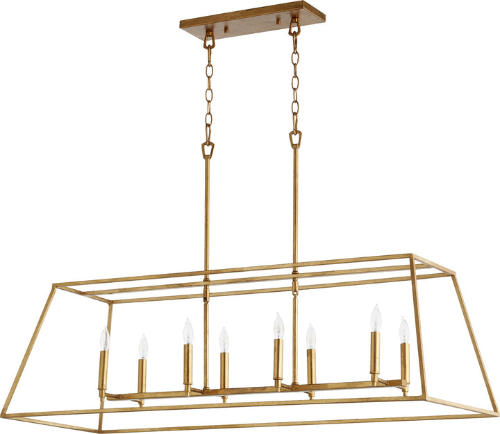 Quorum Gabriel 654-8-74 Pendant Light - Gold Leaf,  Studio White/Studio White/