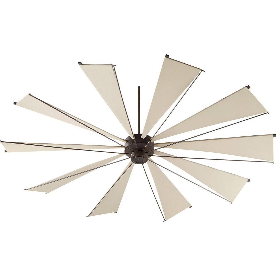 Quorum Mykonos 69210-86 Ceiling Fan 92 in. - Oiled Bronze, Khaki