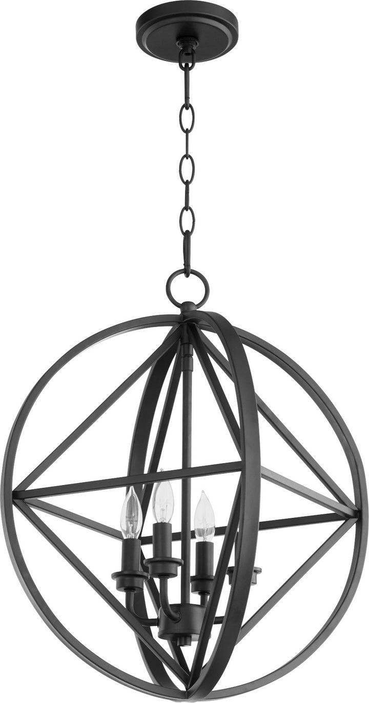 Quorum Prolate with Cube Pendants 807-4-69 Chandelier Light - Textured Black