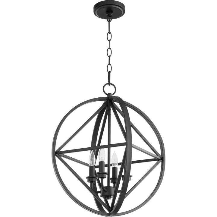 Quorum Prolate with Cube Pendants 807-4-69 Chandelier Light - Textured Black