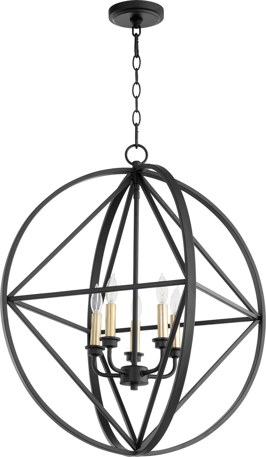 Quorum Prolate with Cube Pendants 807-5-69 Chandelier Light - Textured Black
