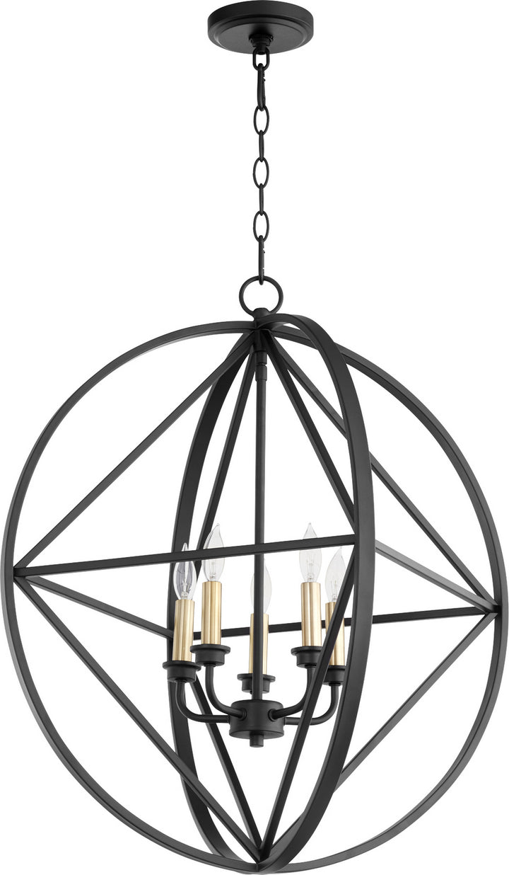 Quorum Prolate with Cube Pendants 807-5-69 Chandelier Light - Textured Black