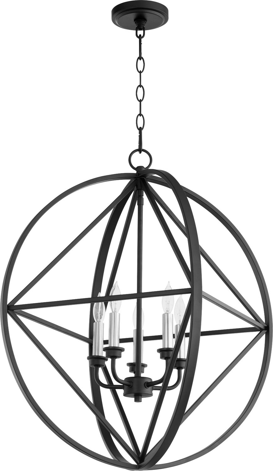 Quorum Prolate with Cube Pendants 807-5-69 Chandelier Light - Textured Black