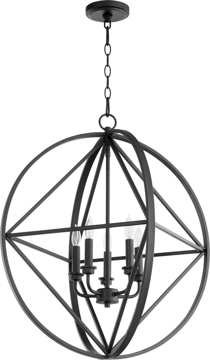 Quorum Prolate with Cube Pendants 807-5-69 Chandelier Light - Textured Black