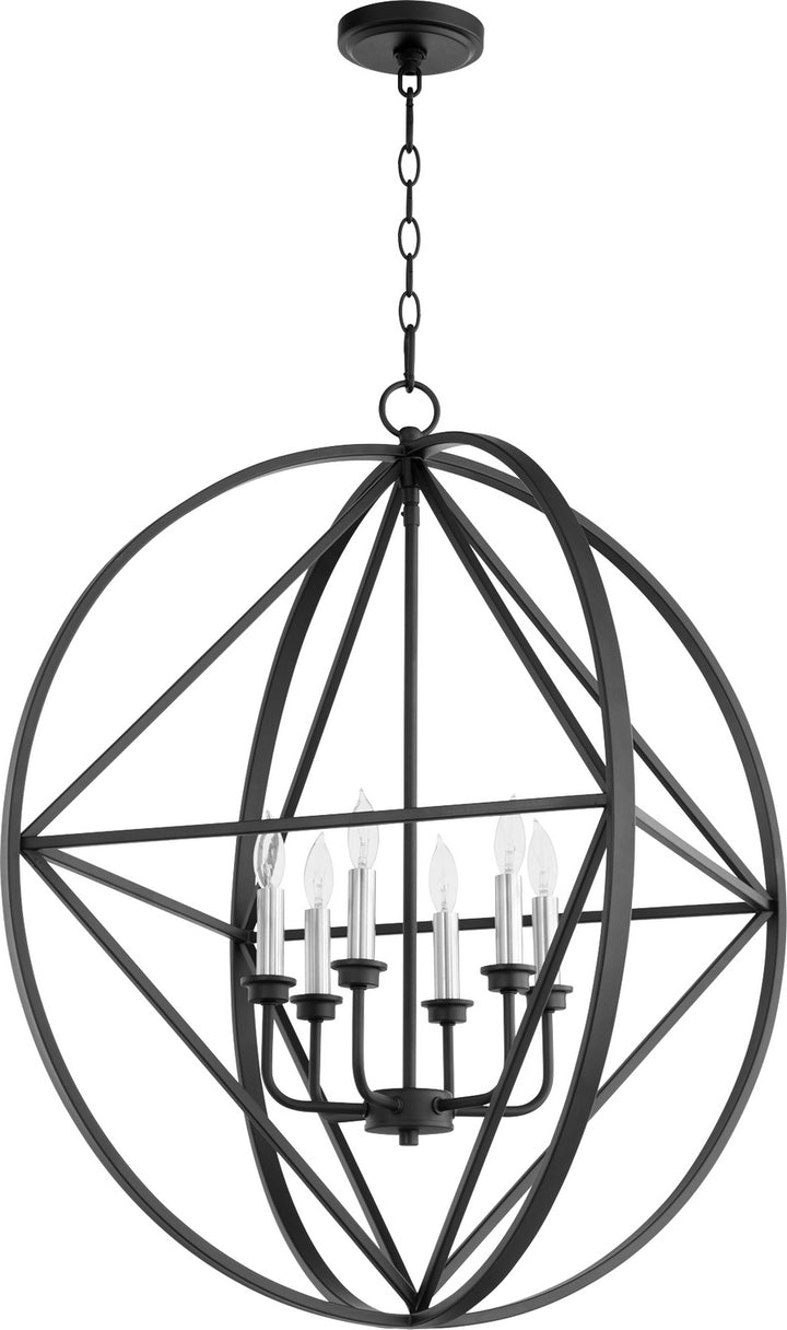 Quorum Prolate with Cube Pendants 807-6-69 Chandelier Light - Textured Black