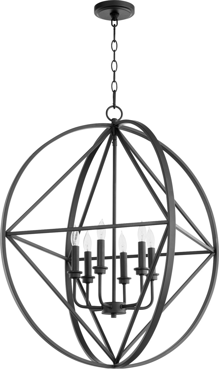 Quorum Prolate with Cube Pendants 807-6-69 Chandelier Light - Textured Black