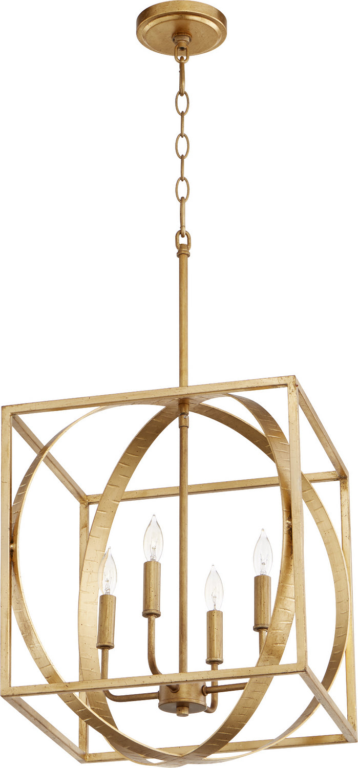 Quorum Cube and Sphere Pendants 8150-4-74 Pendant Light - Gold Leaf