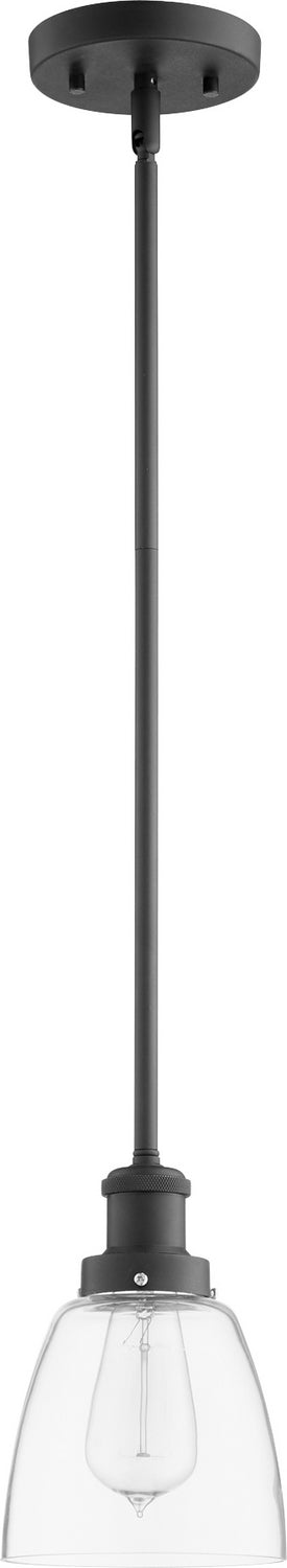Quorum Clear Bell Pendants 878-169 Pendant Light - Textured Black,  Weathered Oak/Weathered Oak/