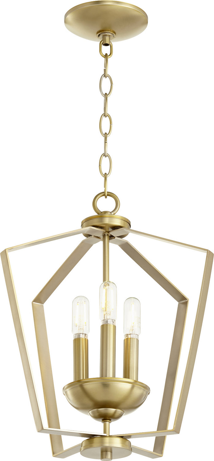 Quorum 3LT Entry Series 894-3-80 Pendant Light - Aged Brass