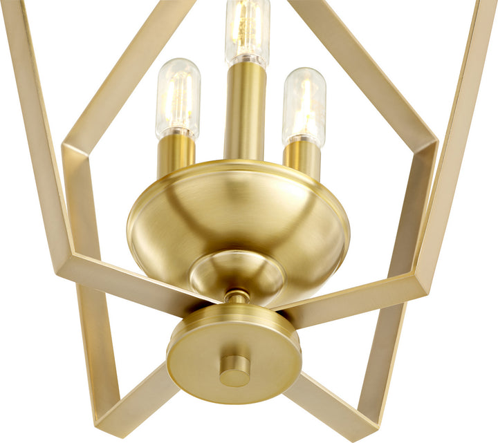 Quorum 3LT Entry Series 894-3-80 Pendant Light - Aged Brass