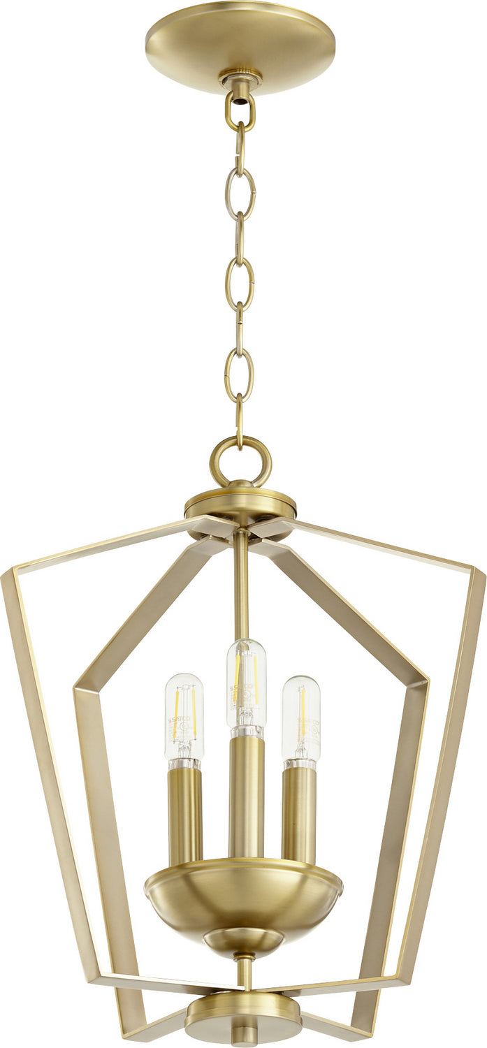 Quorum 3LT Entry Series 894-3-80 Pendant Light - Aged Brass