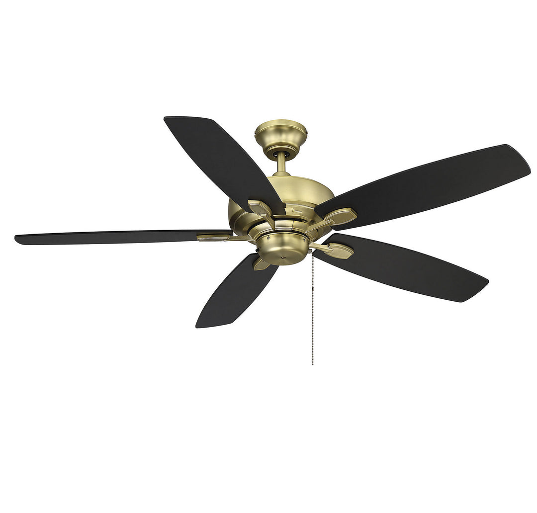 Savoy House Wind Star 52-830-5RV-148 Ceiling Fan 52 - Estate Brass, Walnut and Matte Black/