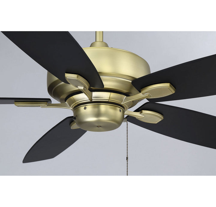 Savoy House Wind Star 52-830-5RV-148 Ceiling Fan 52 - Estate Brass, Walnut and Matte Black/