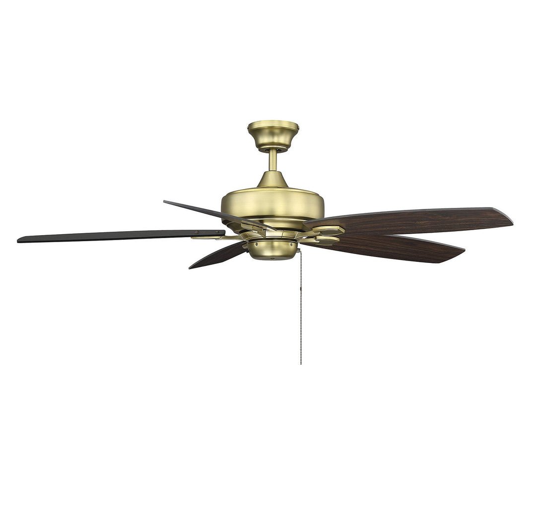 Savoy House Wind Star 52-830-5RV-148 Ceiling Fan 52 - Estate Brass, Walnut and Matte Black/