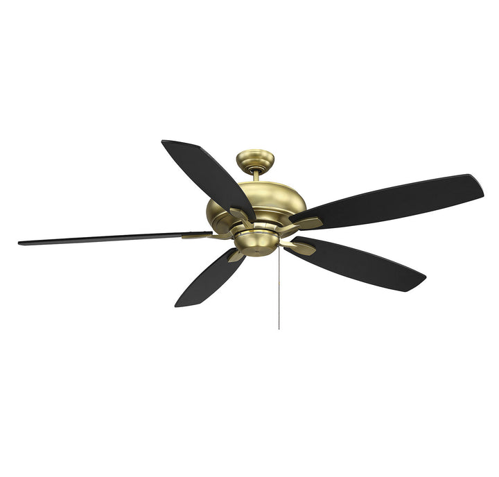 Savoy House Wind Star 68-227-5RV-148 Ceiling Fan 68 - Estate Brass, Walnut and Matte Black/