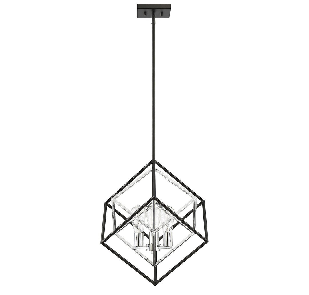 Savoy House Dexter 7-2241-3-67 Pendant Light - Matte Black with Polished Chrome Accents