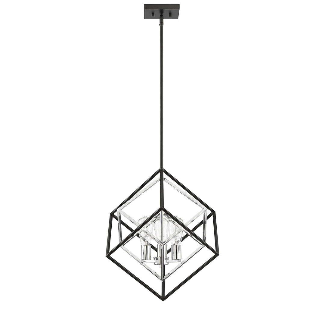 Savoy House Dexter 7-2241-3-67 Pendant Light - Matte Black with Polished Chrome Accents