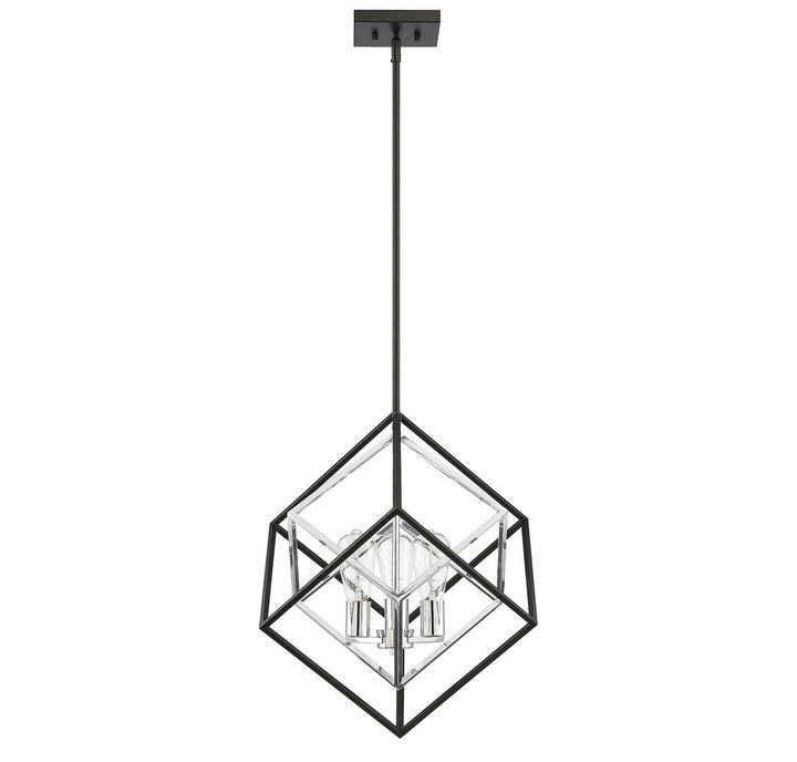 Savoy House Dexter 7-2241-3-67 Pendant Light - Matte Black with Polished Chrome Accents