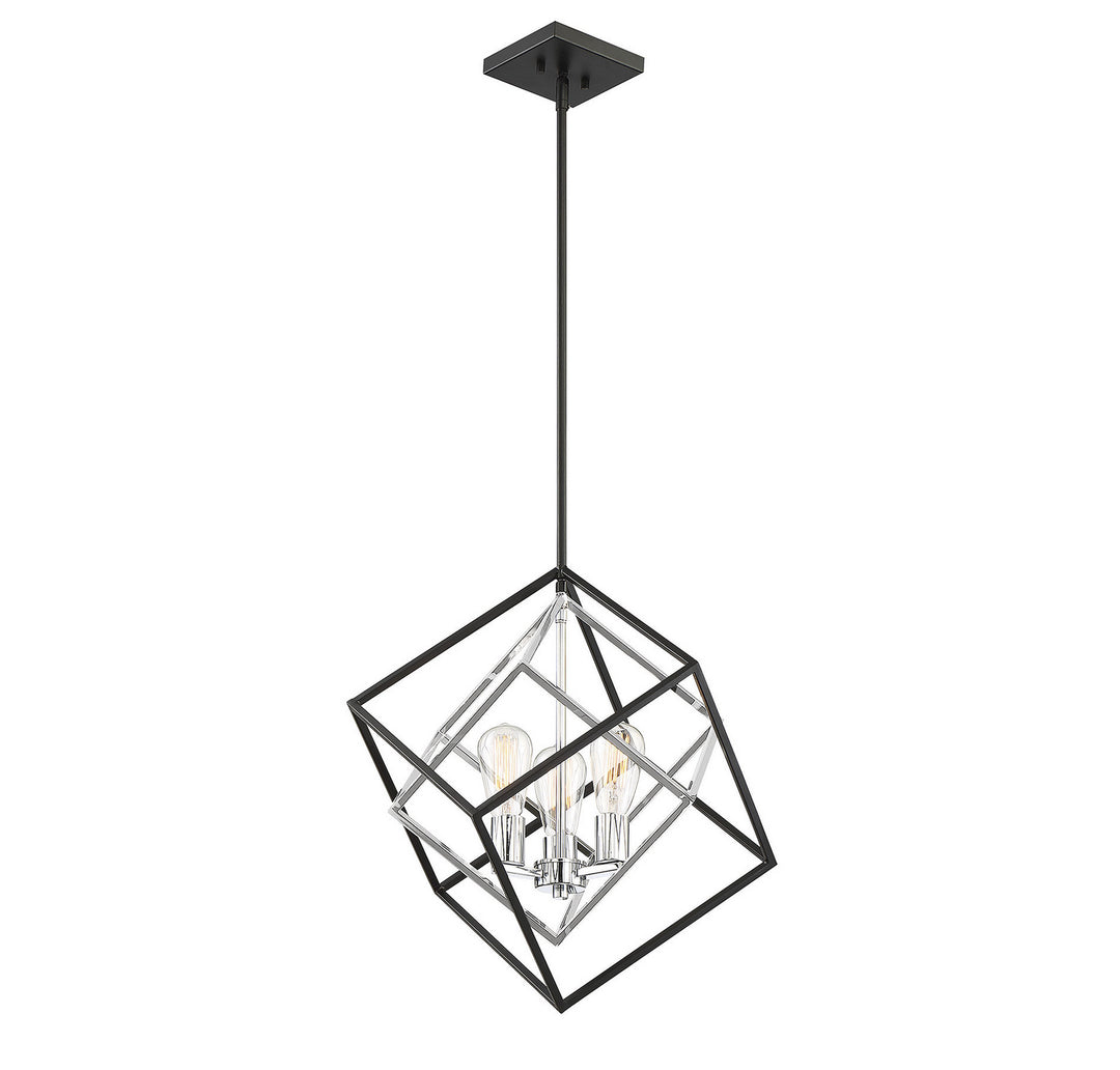 Savoy House Dexter 7-2241-3-67 Pendant Light - Matte Black with Polished Chrome Accents