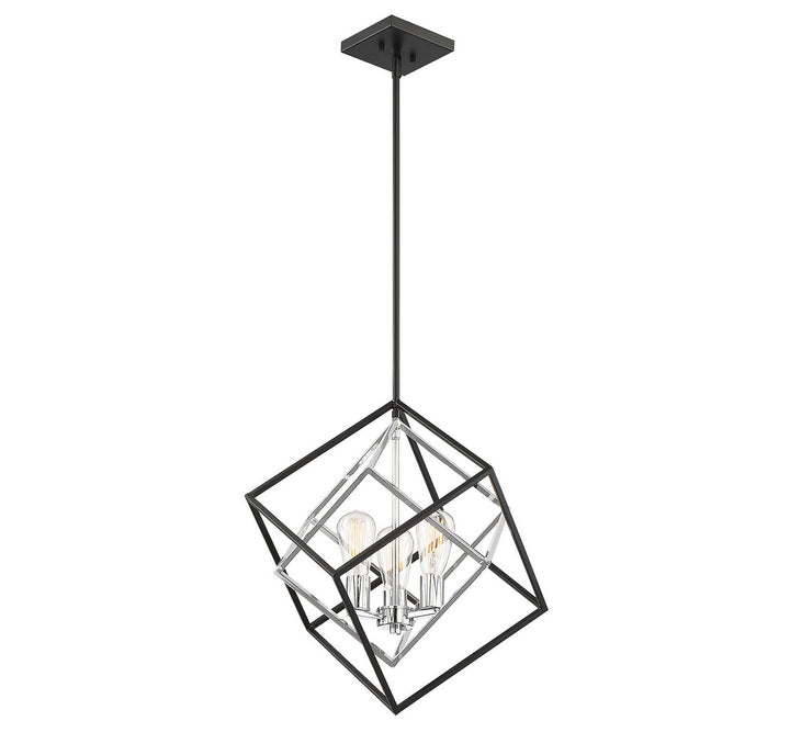 Savoy House Dexter 7-2241-3-67 Pendant Light - Matte Black with Polished Chrome Accents