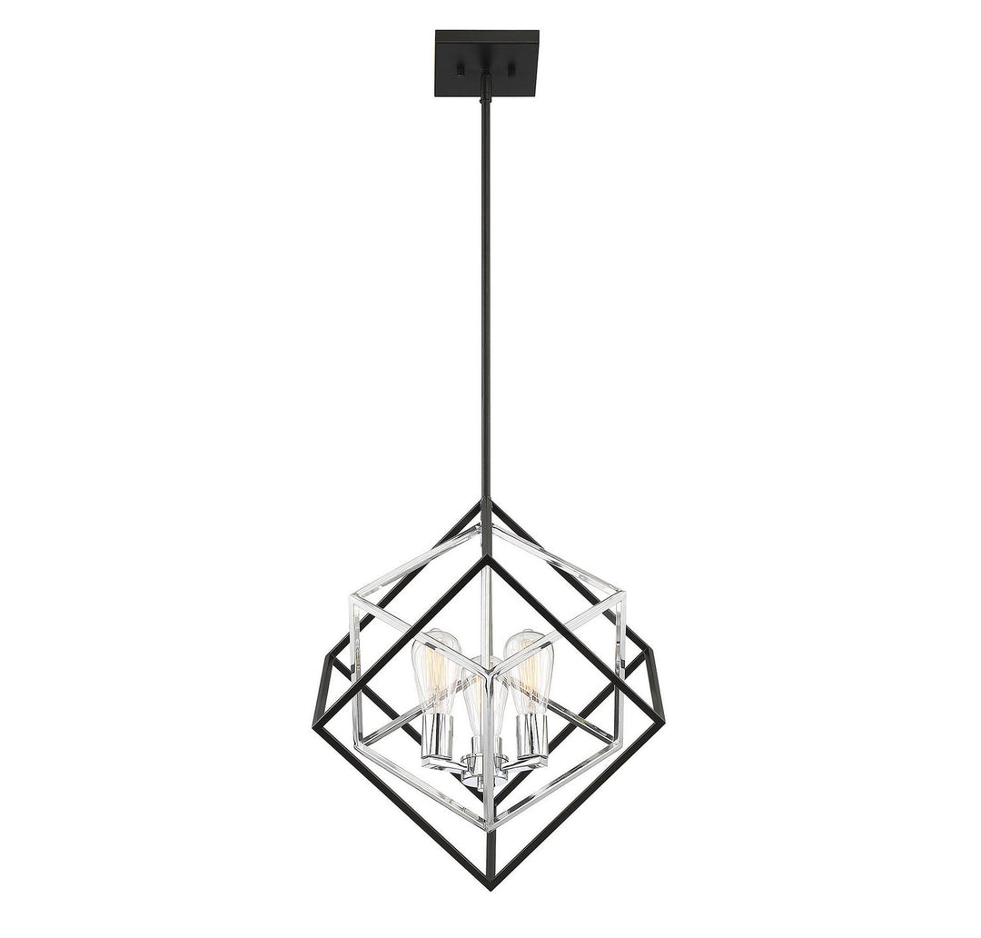 Savoy House Dexter 7-2241-3-67 Pendant Light - Matte Black with Polished Chrome Accents