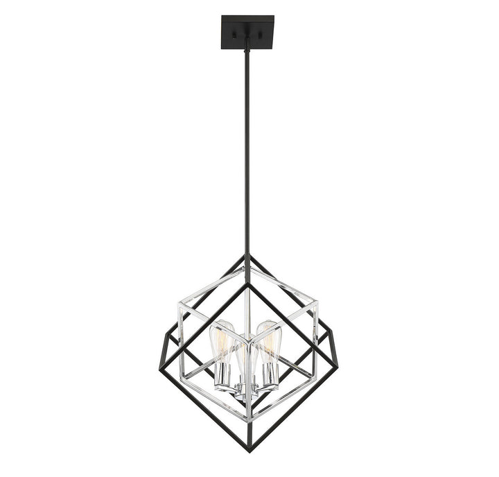 Savoy House Dexter 7-2241-3-67 Pendant Light - Matte Black with Polished Chrome Accents
