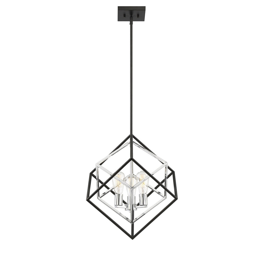 Savoy House Dexter 7-2241-3-67 Pendant Light - Matte Black with Polished Chrome Accents