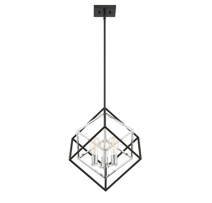 Savoy House Dexter 7-2241-3-67 Pendant Light - Matte Black with Polished Chrome Accents