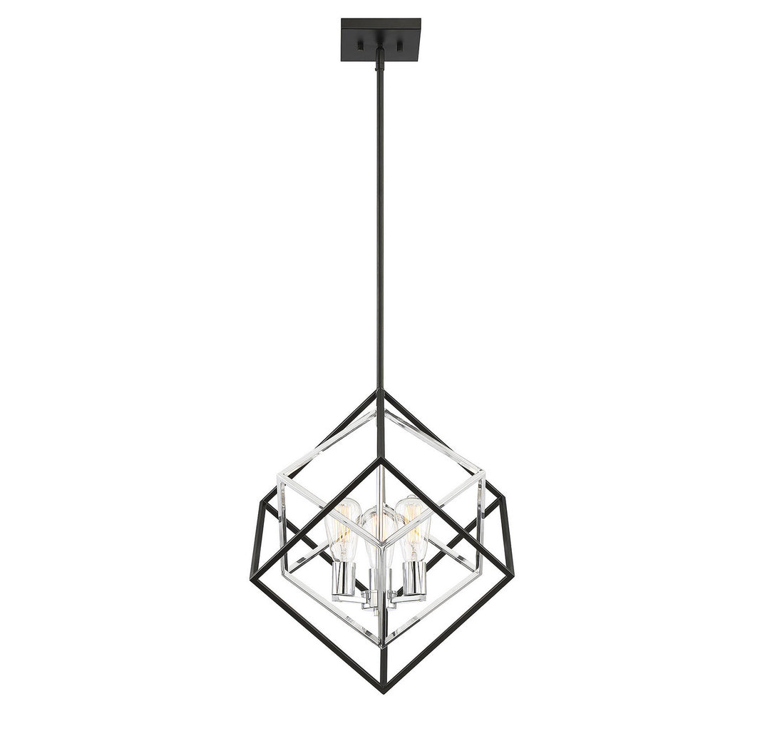 Savoy House Dexter 7-2241-3-67 Pendant Light - Matte Black with Polished Chrome Accents