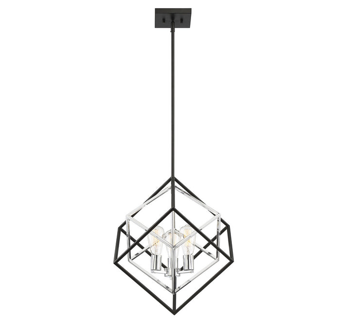Savoy House Dexter 7-2241-3-67 Pendant Light - Matte Black with Polished Chrome Accents