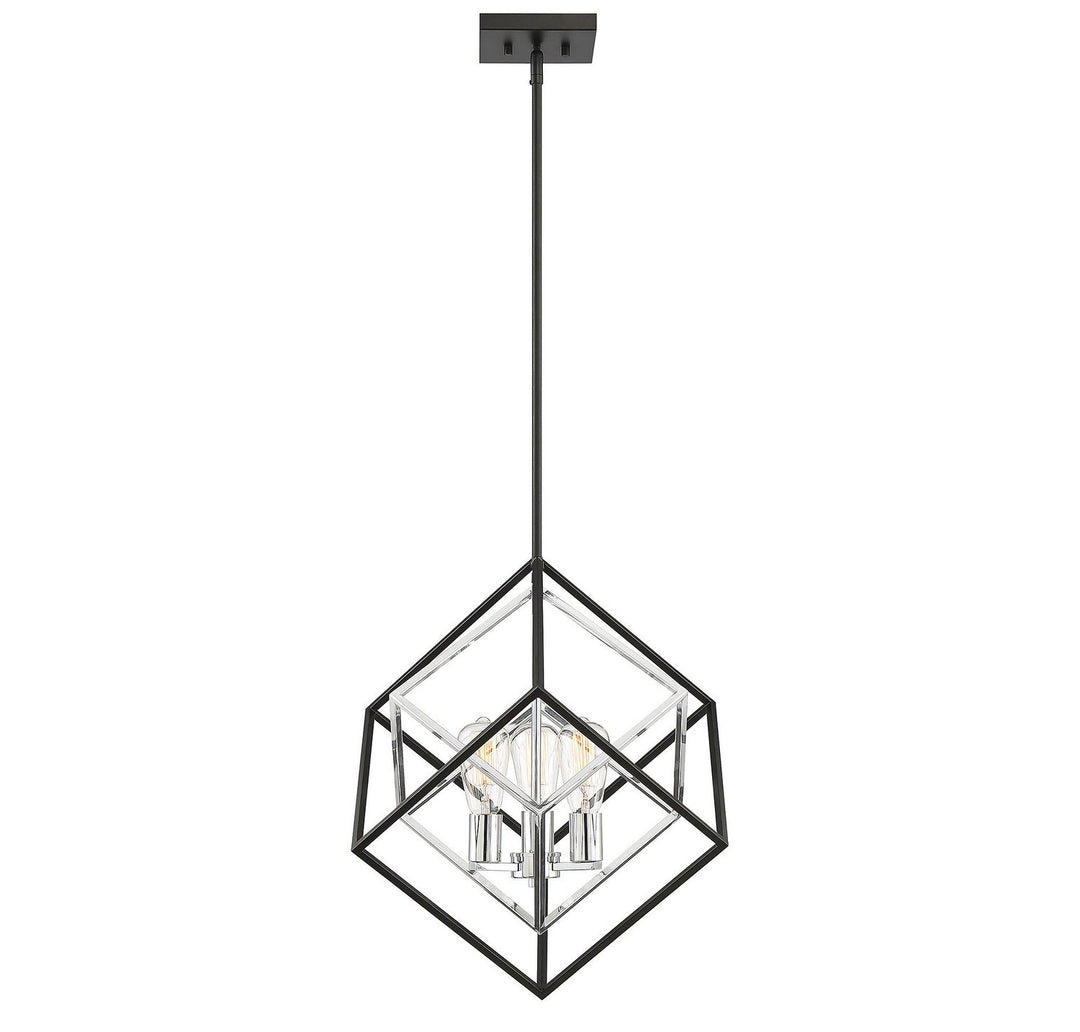 Savoy House Dexter 7-2241-3-67 Pendant Light - Matte Black with Polished Chrome Accents
